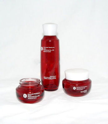 Persoonlijke emulsie rode cosmetische glazen fles en potten 130 ml 100 ml 50 ml 30 ml